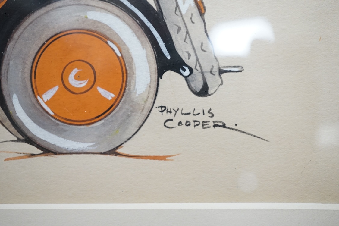 Phyllis Cooper, comical gouache, 'You’re more than a number in my little red book', signed, 20 x 30cm. Condition - good